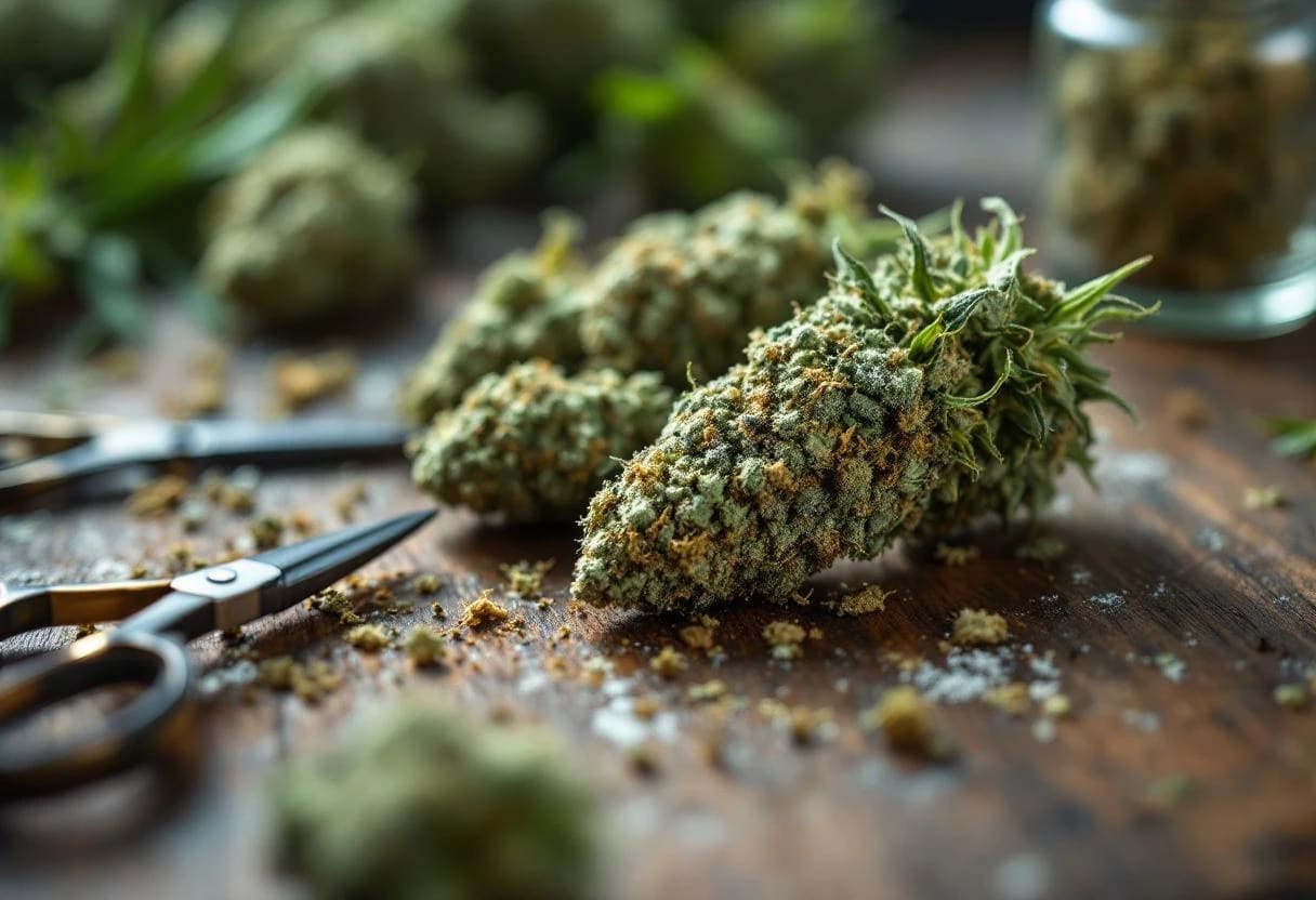 How is cbd flower trimmed and cured for maximum potency?