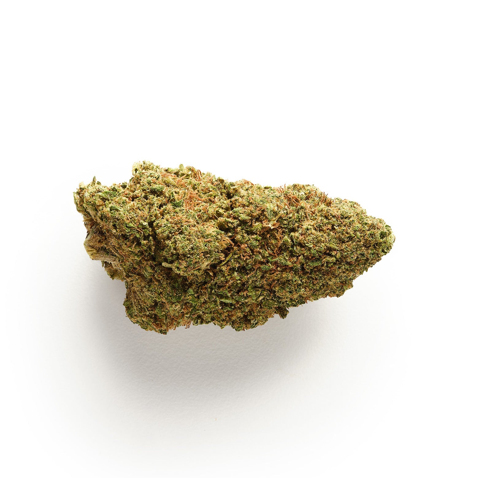 Clump of CBD cannabis on a white background
